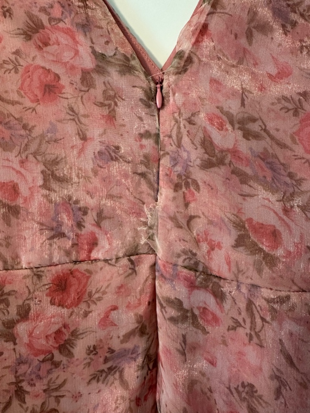 NWT Lulus Pink Floral Flutter Sleeve Maxi Dress - Large - Picture 7 of 7